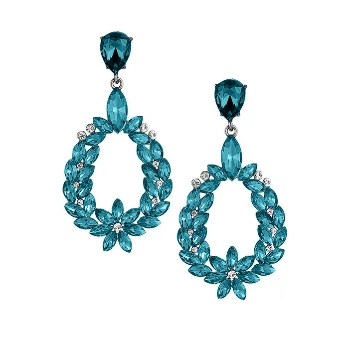 Kairangi Kairangi Elegant Sparkling Blue Crystal Crystal Drop Earrings for Women and Girls Earrings Kairangi Kairangi Elegant Sparkling Blue Crystal Crystal Drop Earrings for Women and Girls Earrings