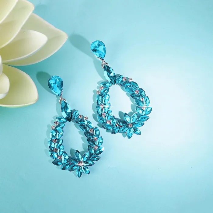 Kairangi Kairangi Elegant Sparkling Blue Crystal Crystal Drop Earrings for Women and Girls Earrings