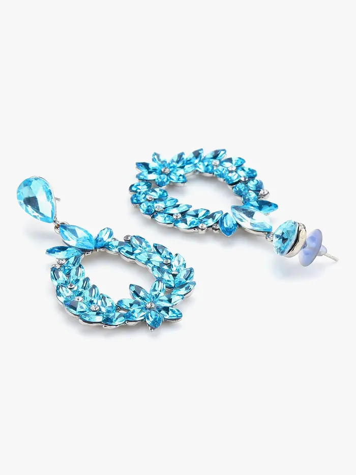 Kairangi Kairangi Elegant Sparkling Blue Crystal Crystal Drop Earrings for Women and Girls Earrings