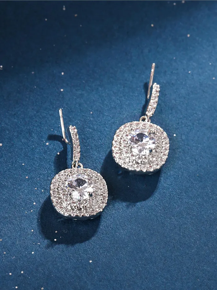 Kairangi Necklaces Kairangi Earrings for Women and Girls Silver Crystal Drop Earrings Silver Toned Crystal White Drop Earrings for women Birthday Gift for girls and women Anniversary Gift for Wife