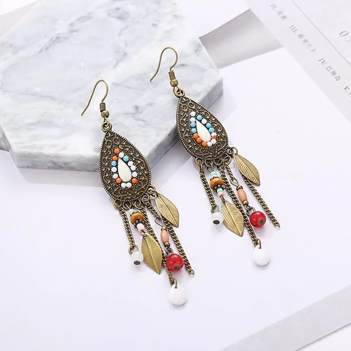 Kairangi Tassel Earrings for Women Vintage Ethnic Fusion Tassel Earring for Women and Girls Kairangi Earrings Kairangi Tassel Earrings for Women Vintage Ethnic Fusion Tassel Earring for Women and Girls Kairangi Earrings