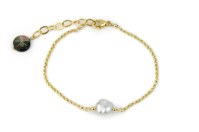 Kamoka Pearl Bracelets Tahitian Keshi Pearl Chain Bracelet