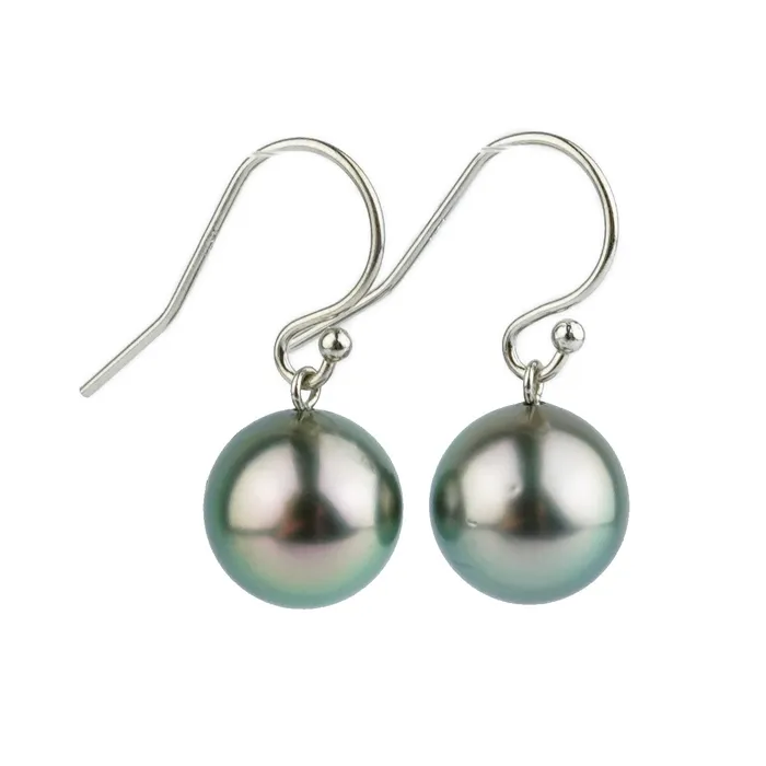 Kamoka Pearl Earrings Light Pink Peacock Tahitian Pearl Dangle Earrings on 14K White Gold Kamoka Pearl Earrings Light Pink Peacock Tahitian Pearl Dangle Earrings on 14K White Gold