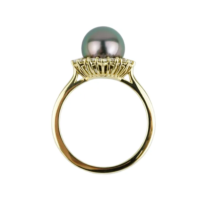 Kamoka Pearl Rings Tahitian Pearl Diamond Soleil Ring