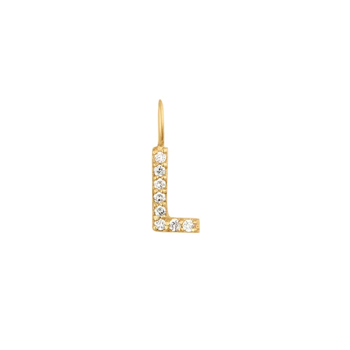 L Diamond Initial Charm AURELIE GI Charm Necklaces