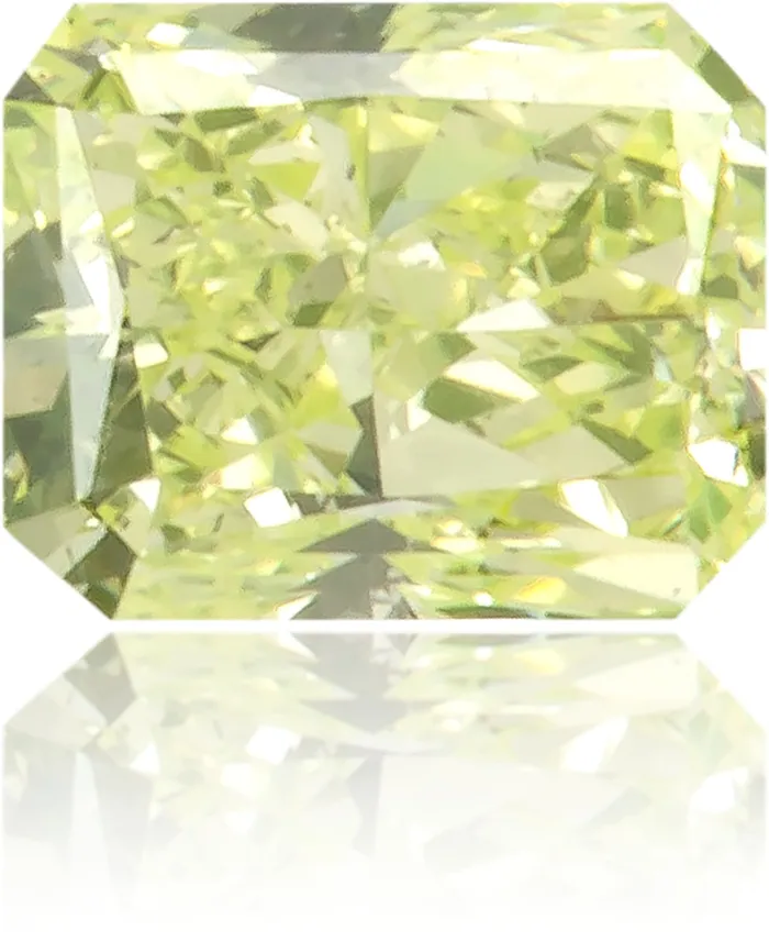 Langerman Diamonds Earrings Natural Green Diamond Rectangle 014 ct Polished