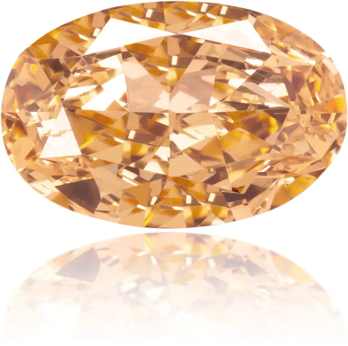 Langerman Diamonds Earrings Natural Orange Diamond Oval 047 ct Polished