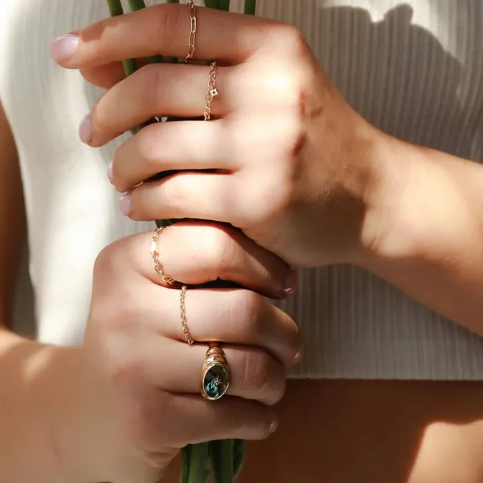 Leeada Jewelry Rings Aurora Ring Abalone CZ Star