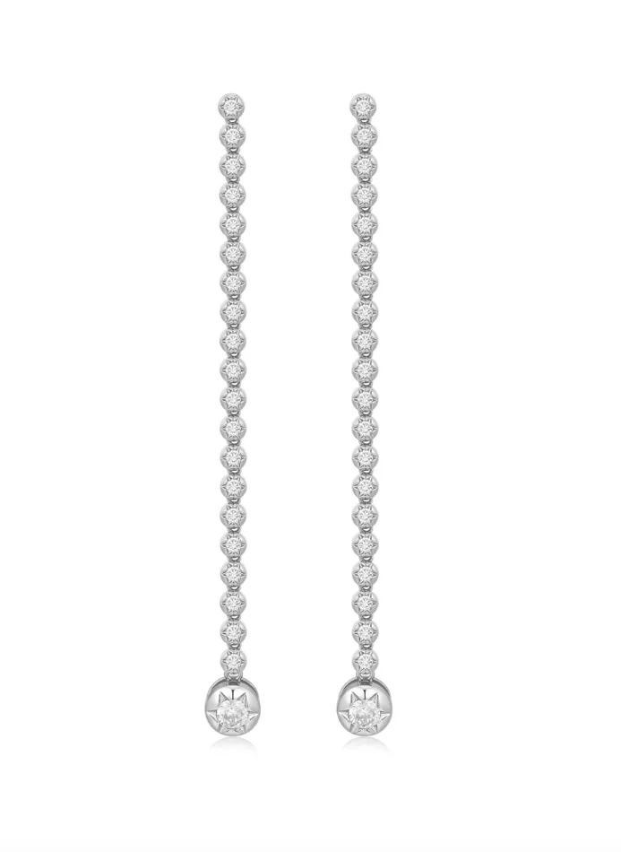 LUV AJ The Rose Bud Tennis Drop Stud Earrings LUV AJ The Rose Bud Tennis Drop Stud Earrings