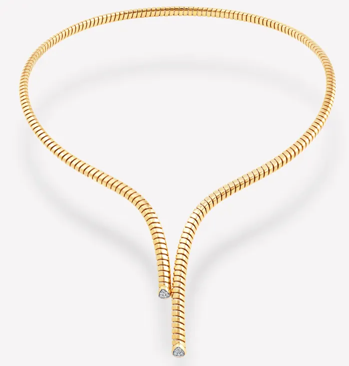 Marina B Earrings Trisolina Asymmetrical Pav Collar