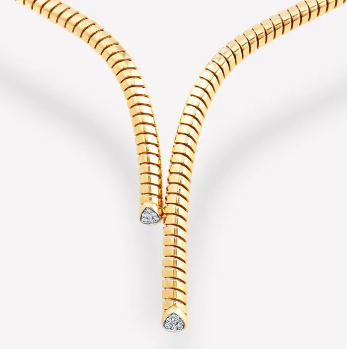 Marina B Earrings Trisolina Asymmetrical Pav Collar