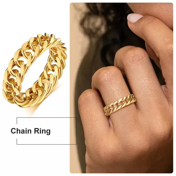 meaeguet Rings Chain Ring