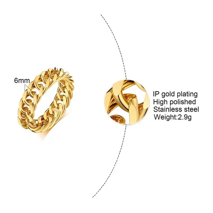 meaeguet Rings Chain Ring