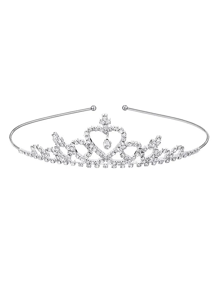 Melbees by Yellow Chimes Head Band For Women Silver Crystal Bead Hair Tiara Headband Crown Shape For Women and Girls Yellow Chimes Necklaces
