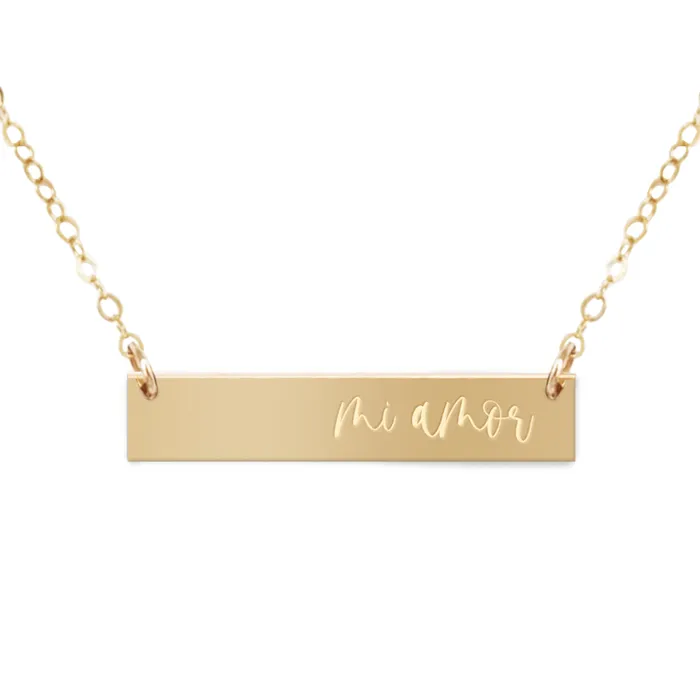 Mi Amor Bar Necklace Zen and Zuri Necklaces