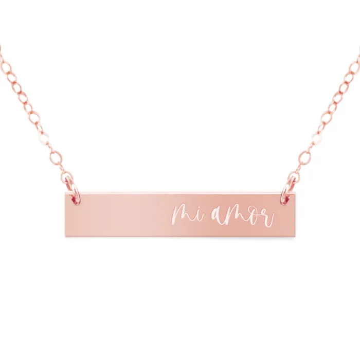 Mi Amor Bar Necklace Zen and Zuri Necklaces