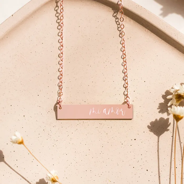 Mi Amor Bar Necklace Zen and Zuri Necklaces