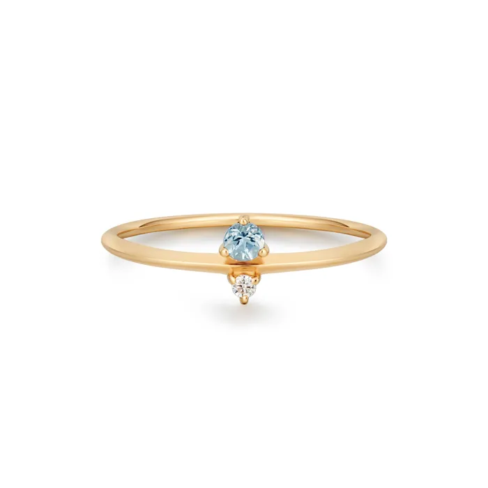 NADIA Aquamarine and Diamond Ring AURELIE GI Rings