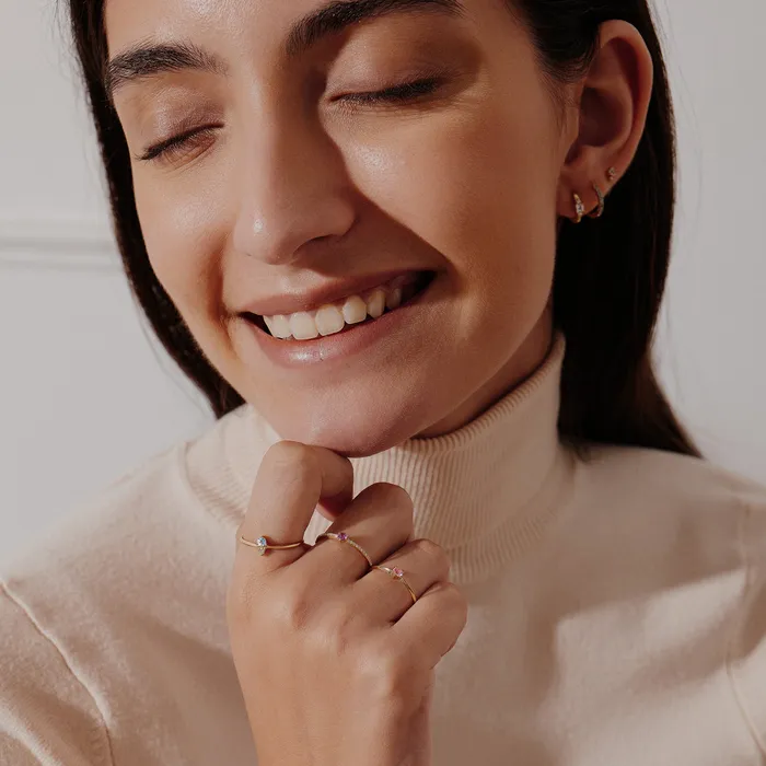 NADIA Aquamarine and Diamond Ring AURELIE GI Rings