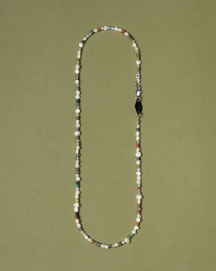 Necklaces Arya Petite Indian Agate Beaded Pearl Necklace CUN