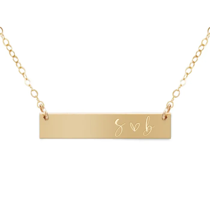 Necklaces Couples Monogram Bar Necklace Zen and Zuri Necklaces Couples Monogram Bar Necklace Zen and Zuri