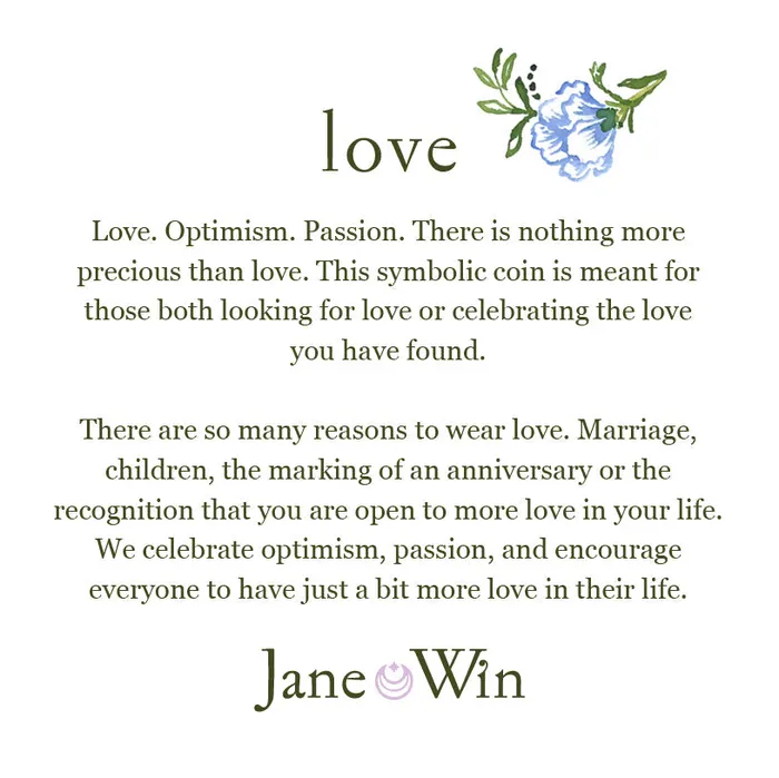 Necklaces Jane Win Love Coin Pendant