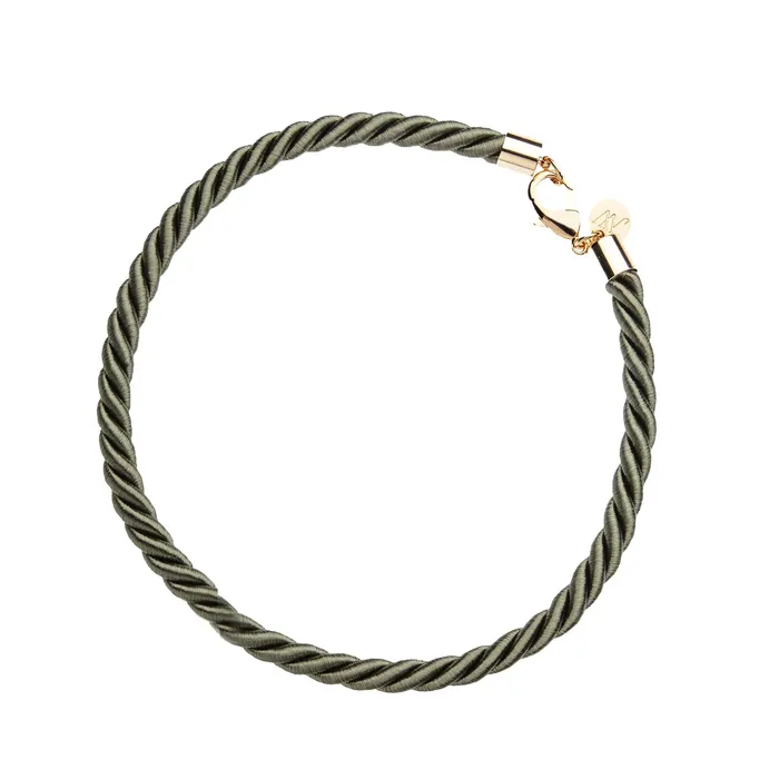 Necklaces Jane Win Twisted Rope Necklace in Olive Green