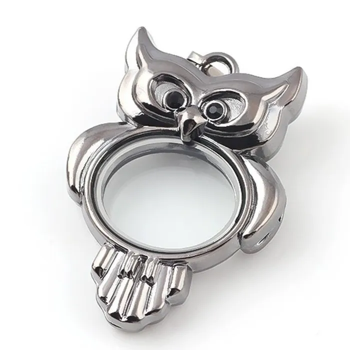 Necklaces JE0011 Glass Locket Pendant Magnetic Owl 5mm or less Pearls and Gems Necklaces JE0011 Glass Locket Pendant Magnetic Owl 5mm or less Pearls and Gems