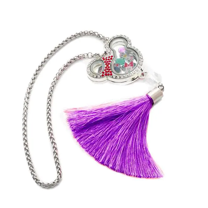 Necklaces JE0257PURPLE Glass Locket Pendant Magnetic Mickey Mouse Purple Car Hanging or Pendant Necklaces JE0257PURPLE Glass Locket Pendant Magnetic Mickey Mouse Purple Car Hanging or Pendant