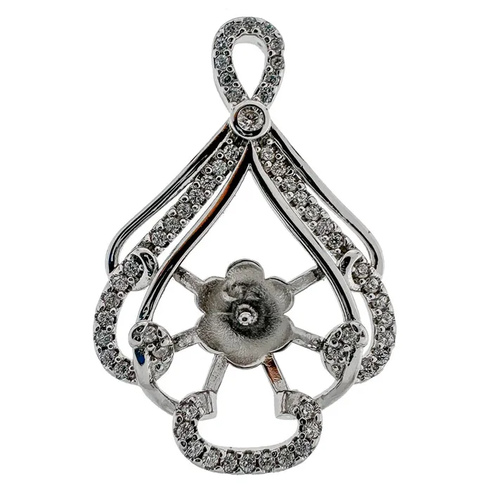 Necklaces MPST005 DIY Mount Pendant 925 Sterling Silver Regal Halo Loop Fits Edison Pearls Necklaces MPST005 DIY Mount Pendant 925 Sterling Silver Regal Halo Loop Fits Edison Pearls