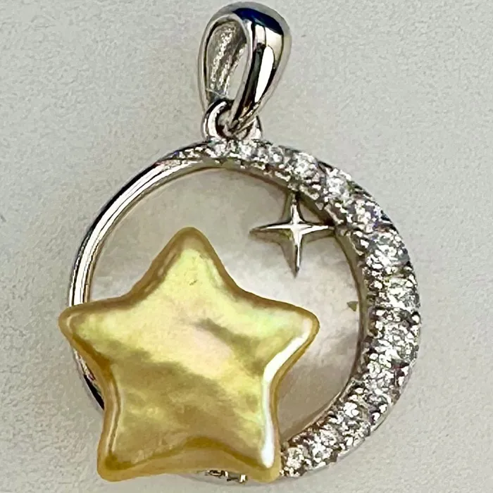 Necklaces MPST053 DIY Mount Pendant 925 Sterling Silver Celestial Moon wstar Necklaces MPST053 DIY Mount Pendant 925 Sterling Silver Celestial Moon wstar