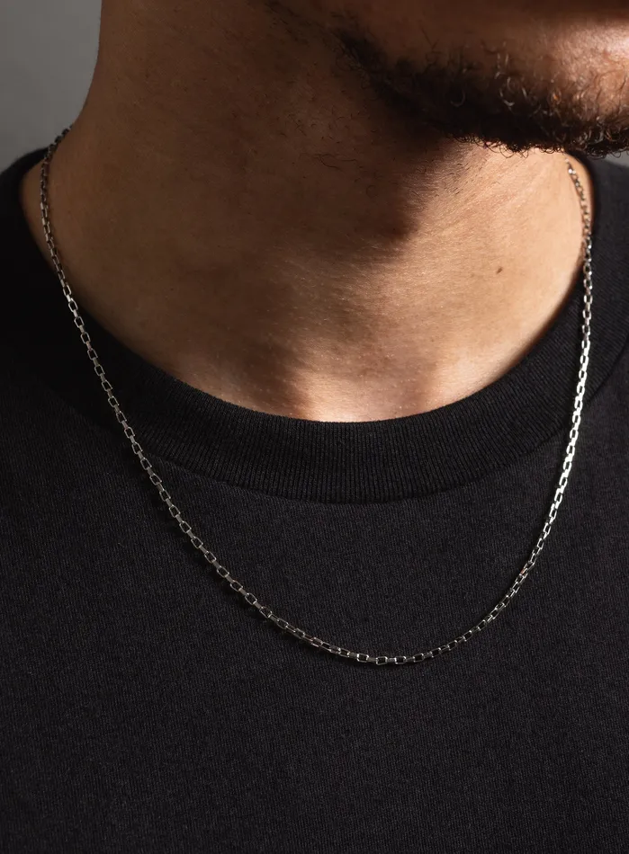 Necklaces Waterproof Box Chain Necklace for Men 2mm WE ARE ALL SMITH