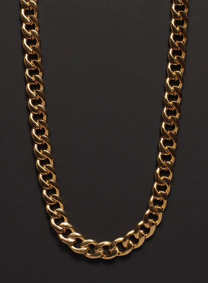 Necklaces We Are All Smith 7mm Gold Curb Chain Necklace for Men Necklaces We Are All Smith 7mm Gold Curb Chain Necklace for Men