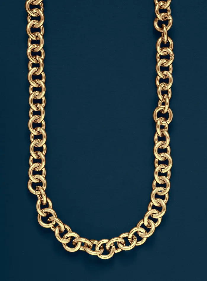 Necklaces WE ARE ALL SMITH 9mm Gold Round Cable Chain Necklace for Men
