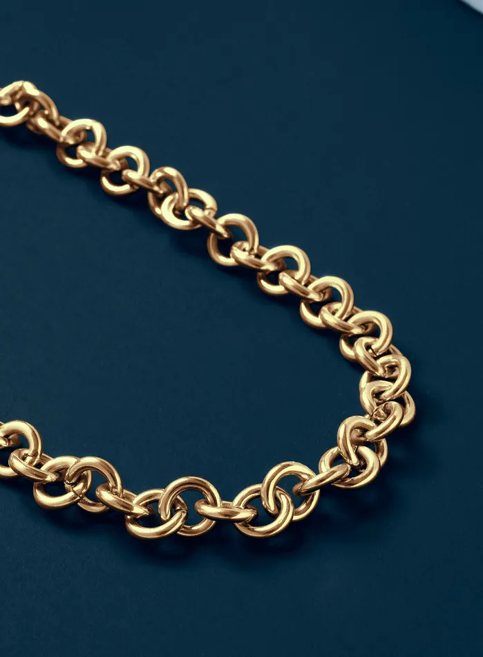 Necklaces WE ARE ALL SMITH 9mm Gold Round Cable Chain Necklace for Men