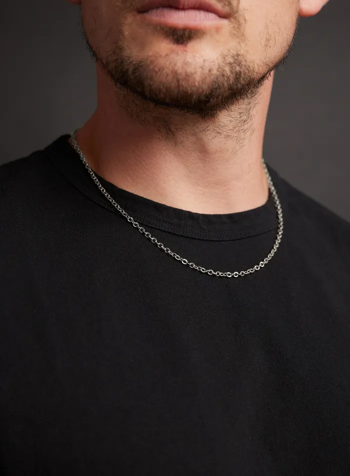 Necklaces WE ARE ALL SMITH Waterproof 3mm 316L Stainless Steel Classic Cable Chain Necklace