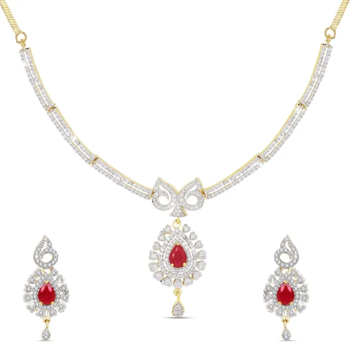 Necklaces Yellow Chimes American Diamond Necklace Set For Women Red and White Stone Gold plated Jewellery Set For Women Diamond Necklace Set Birthday Gift for Girls Anniversary Gift for Wife Yellow Chimes Necklaces Yellow Chimes American Diamond Necklace Set For Women Red and White Stone Gold plated Jewellery Set For Women Diamond Necklace Set Birthday Gift for Girls Anniversary Gift for Wife Yellow Chimes
