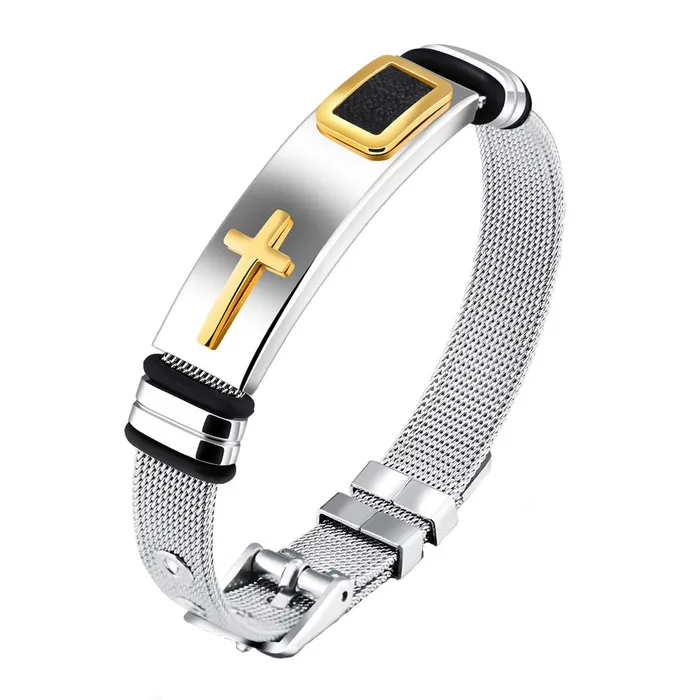 Necklaces Yellow Chimes Bracelet for Men Western Style Stainless Steel Never Fading Golden Cross Bracelet for Men and Boys Yellow Chimes Necklaces Yellow Chimes Bracelet for Men Western Style Stainless Steel Never Fading Golden Cross Bracelet for Men and Boys Yellow Chimes