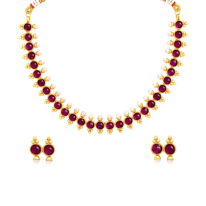 Necklaces Yellow Chimes Ethnic Handcrafted Classic Jewellery Set Studded Stoned Gold Plated Traditional Choker Necklace Set for Women Girls Yellow Chimes Necklaces Yellow Chimes Ethnic Handcrafted Classic Jewellery Set Studded Stoned Gold Plated Traditional Choker Necklace Set for Women Girls Yellow Chimes
