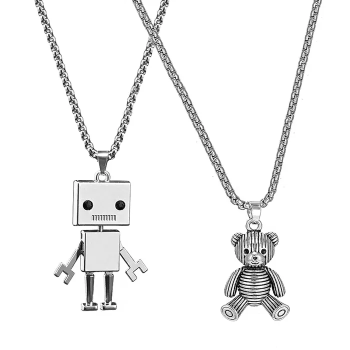 Necklaces Yellow Chimes Yellow Chimes Chain Pendant for Girls Silver Chain Pendant 2 Pcs Combo of Stainless Steel Teddy Bear and Robo Designed Chain Pendant for Women and Girls Necklaces Yellow Chimes Yellow Chimes Chain Pendant for Girls Silver Chain Pendant 2 Pcs Combo of Stainless Steel Teddy Bear and Robo Designed Chain Pendant for Women and Girls