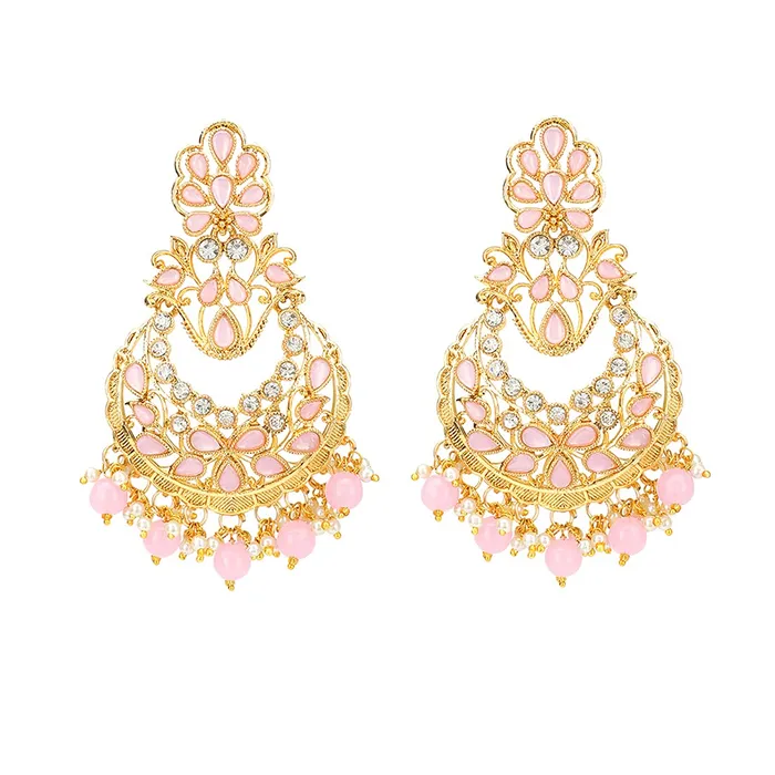 Necklaces Yellow Chimes Yellow Chimes Chandbali Earrings for Women Ethnic Gold Plated Studded Stones Pink Pearl Chandbali Earrings for Women and Girls Necklaces Yellow Chimes Yellow Chimes Chandbali Earrings for Women Ethnic Gold Plated Studded Stones Pink Pearl Chandbali Earrings for Women and Girls