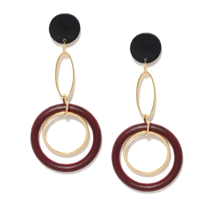 Necklaces Yellow Chimes Yellow Chimes Geometric Shape Gold Plated Circle Drop Long Dangle Earrings For Women And Girls Necklaces Yellow Chimes Yellow Chimes Geometric Shape Gold Plated Circle Drop Long Dangle Earrings For Women And Girls