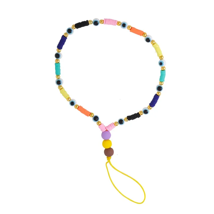 Necklaces Yellow Chimes Yellow Chimes Phone String For Women Combo Of 2 Pcs Multicolor Beaded Phone Case Charm Phone Chain Wrist Strap For Women and Girls