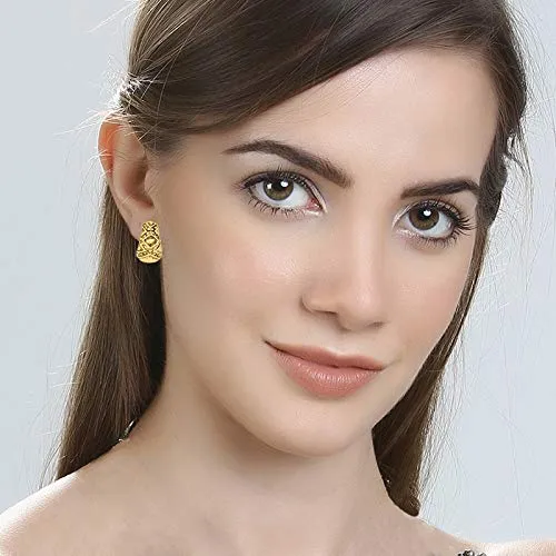Necklaces Yellow Chimes Yellow Chimes Stylish COMBO 4 Pairs of Oxidized Gold Plated Designer Traditional Studs Earrings for Women and Girls Combo4