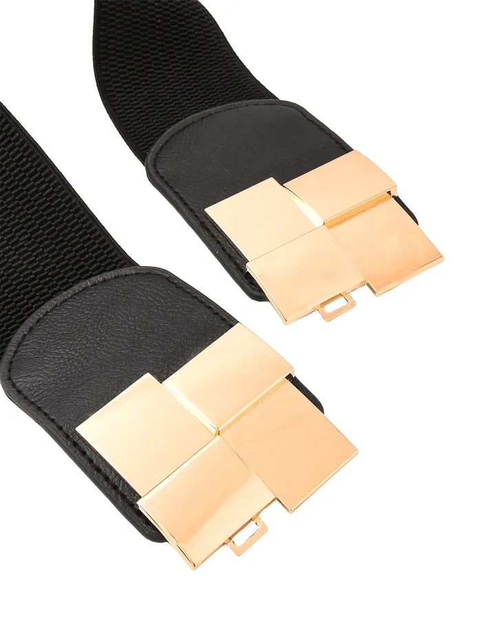 Necklaces Yellow Chimes Yellow Chimes Womens Waist Belt Stretchy Black Hip Belt For Women Saree Kamarband I AdjustabIe Perfect For Western Ethnic Attire Addition To Your Wardrobe Design 4