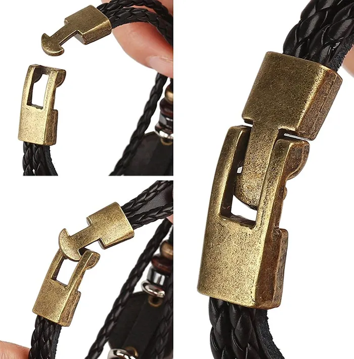 Necklaces Yellow Chimes Zodiac Sign Constellation Handmade Brown Leather Bracelet For Men and WomenUnisex Virgo Yellow Chimes