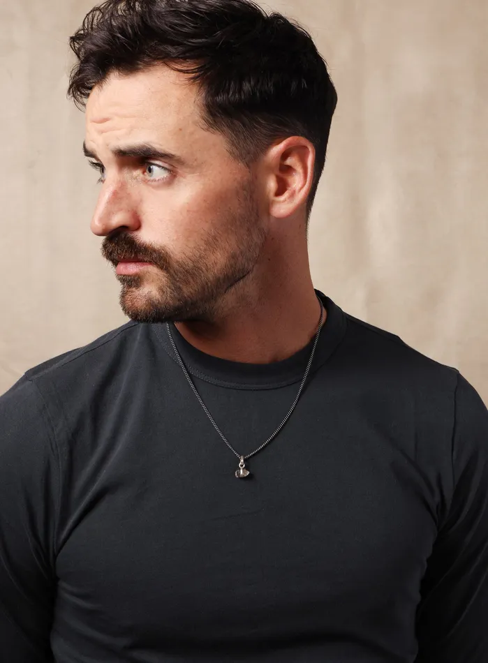 One of a Kind Double point Herkimer Diamond on 925 Oxidized Sterling Chain WE ARE ALL SMITH Mens Jewelry Clothing Necklaces