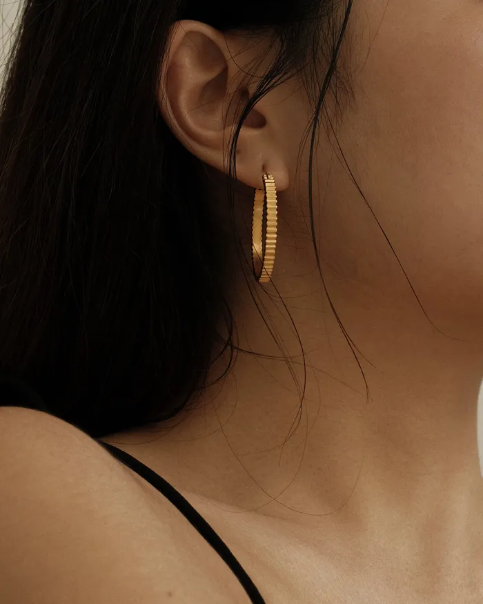 Paige Ribbed Hoop Earrings MYJN Earrings