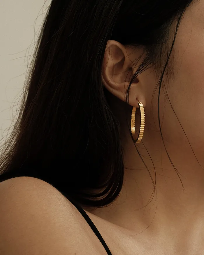 Paige Ribbed Hoop Earrings MYJN Earrings