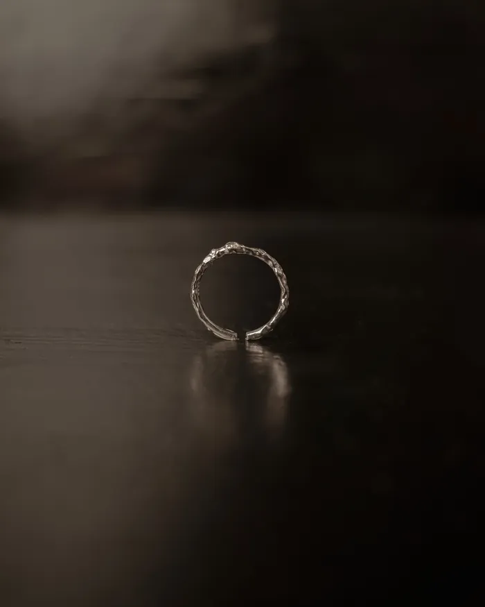 Petite Trixie Rustic Hammered Diamond Open Ring MYJN Rings